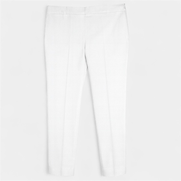 NWT Talbots White Classic Side Zip Pants Cotton Stretch Office Casual Size 12 - Picture 1 of 10